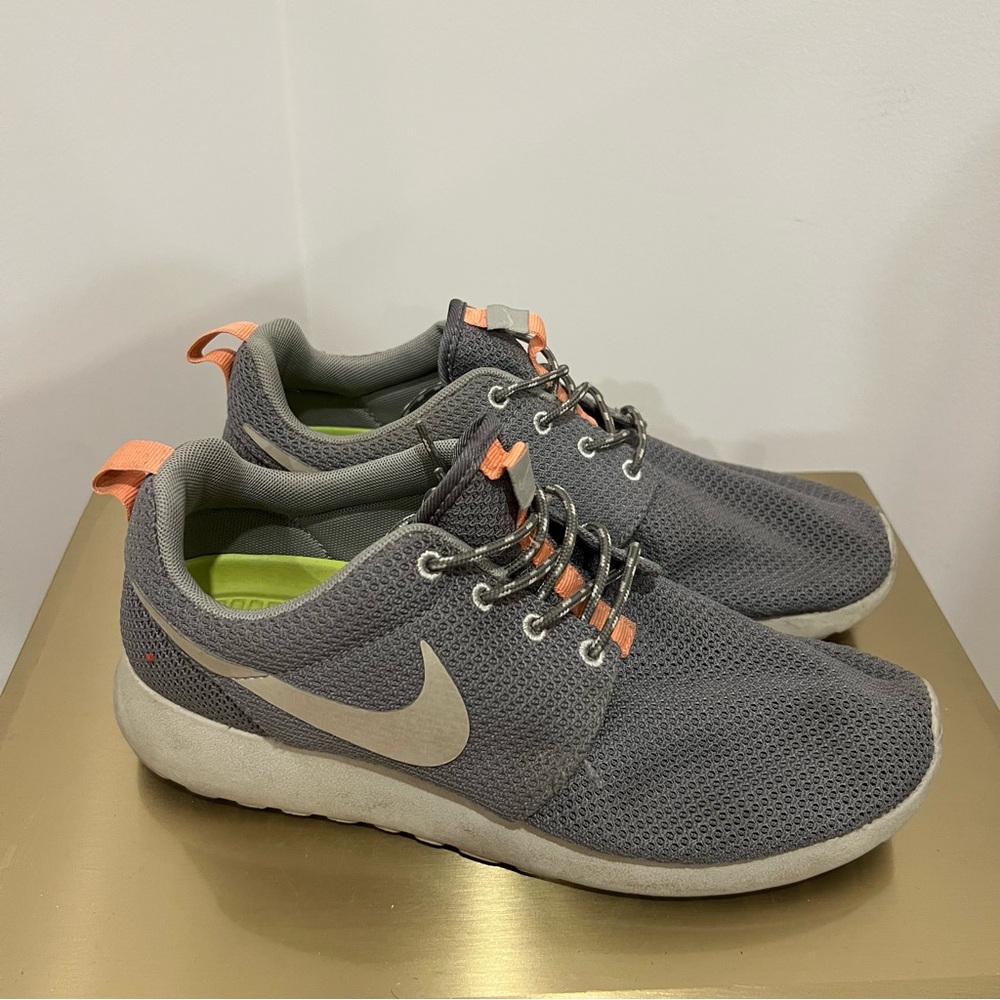 Nike Gray and Peach Sneakers Lightweight Mesh Design